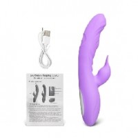 Rabbit Vibrator with Double Tapping Function, 7 Tapping & 7 Vibrating Functions, Silicone, PURPLE